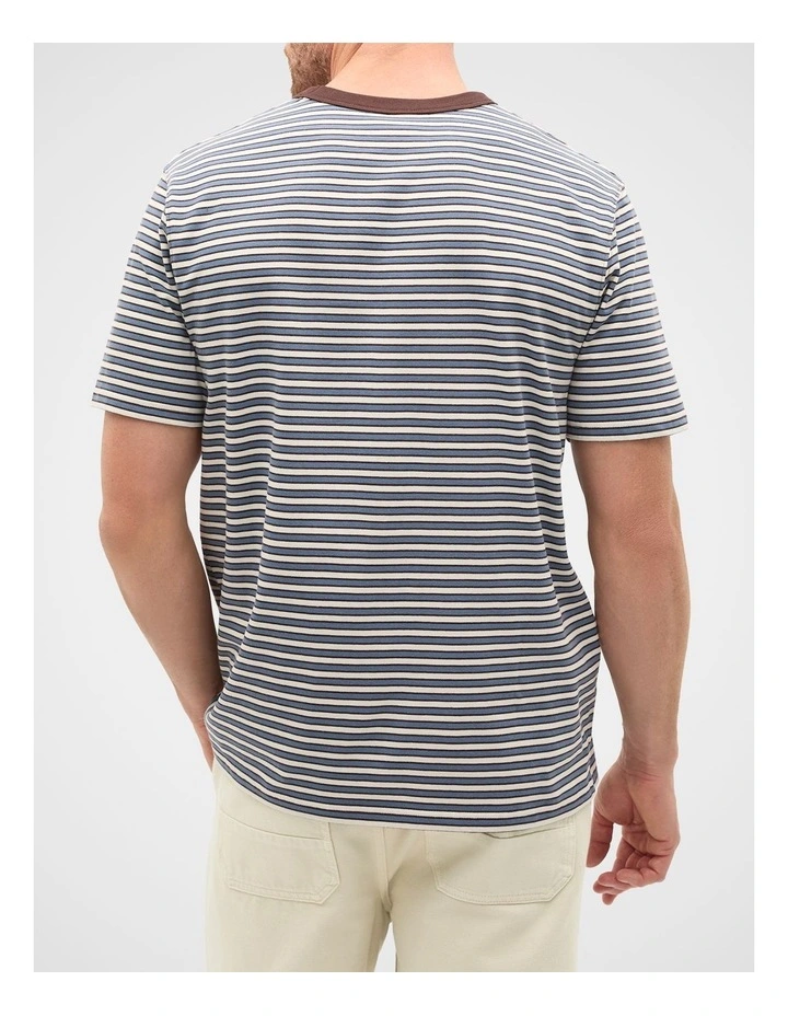 Crew Stripe Tee in Multi Choc Stripe image 2