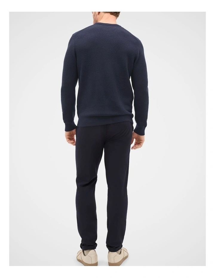 Merino Crew Neck Knit in Midnight Blue image 2