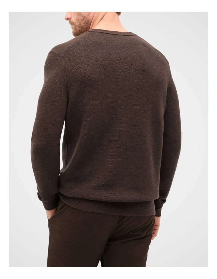 Merino Crew Neck Knit in Dark Chocolate image 2