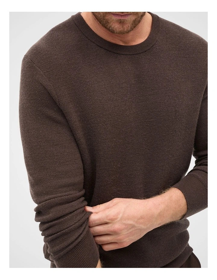 Merino Crew Neck Knit in Dark Chocolate image 3
