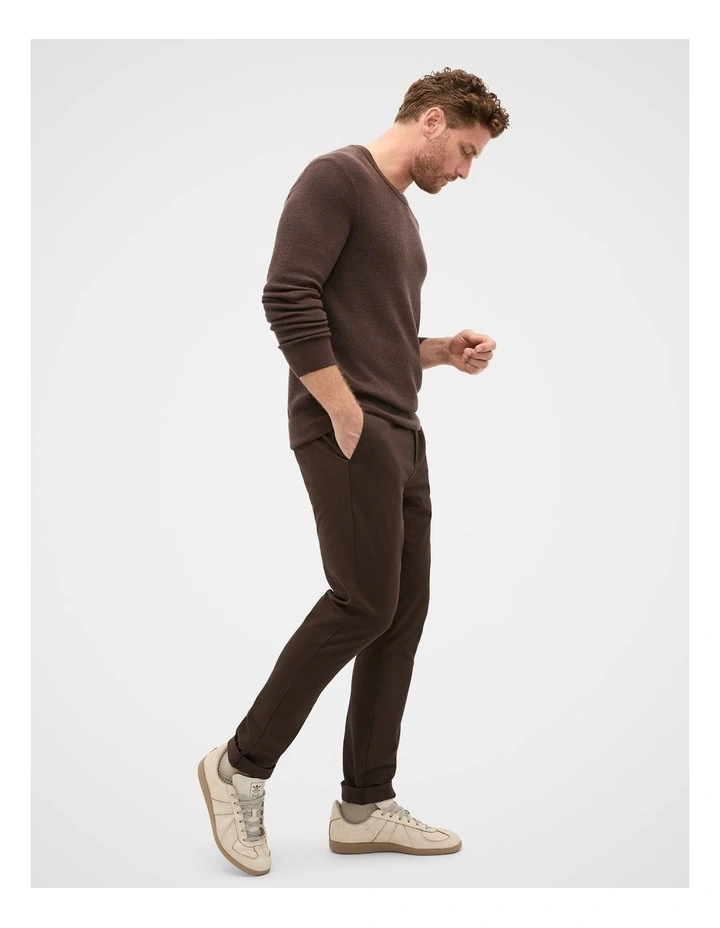 Merino Crew Neck Knit in Dark Chocolate image 4