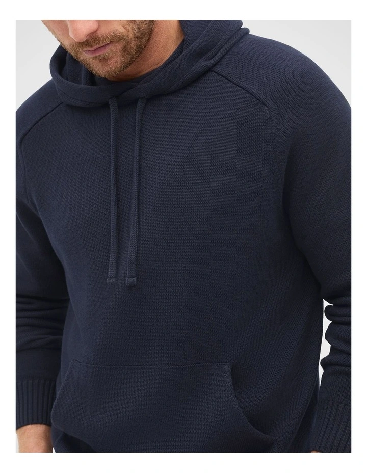 Cotton Hoodie in Blue image 4