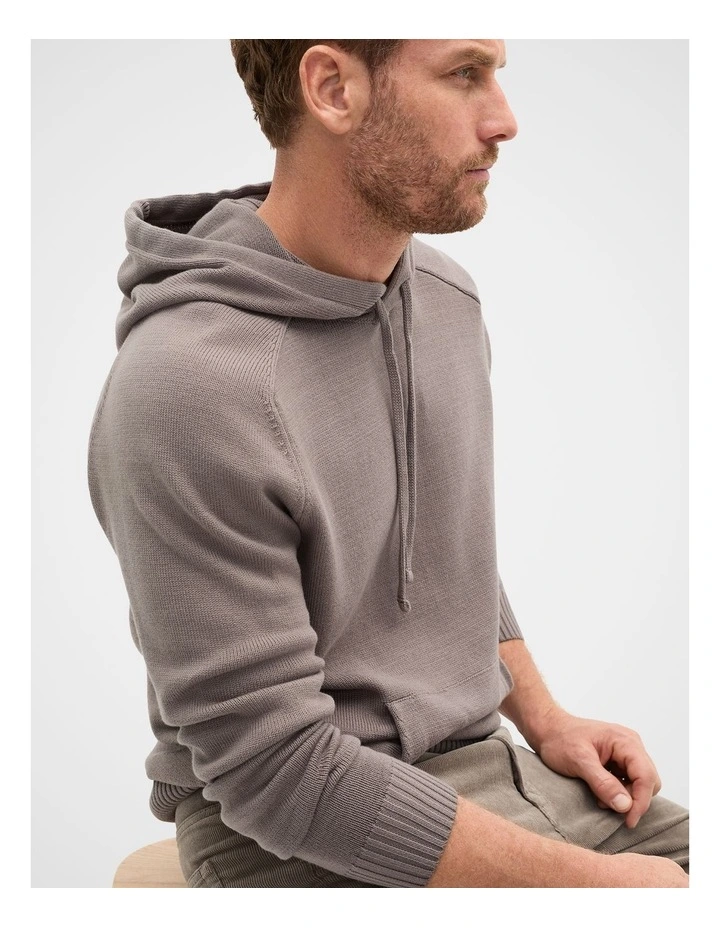 Cotton Hoodie in Brown image 3