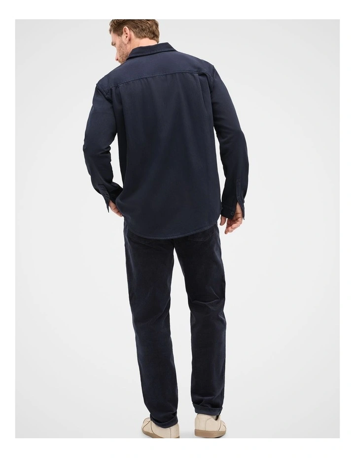Long Sleeve Twill Shirt in Blue image 2