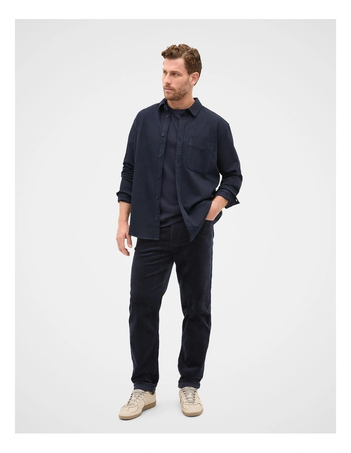 Long Sleeve Twill Shirt in Blue image 4
