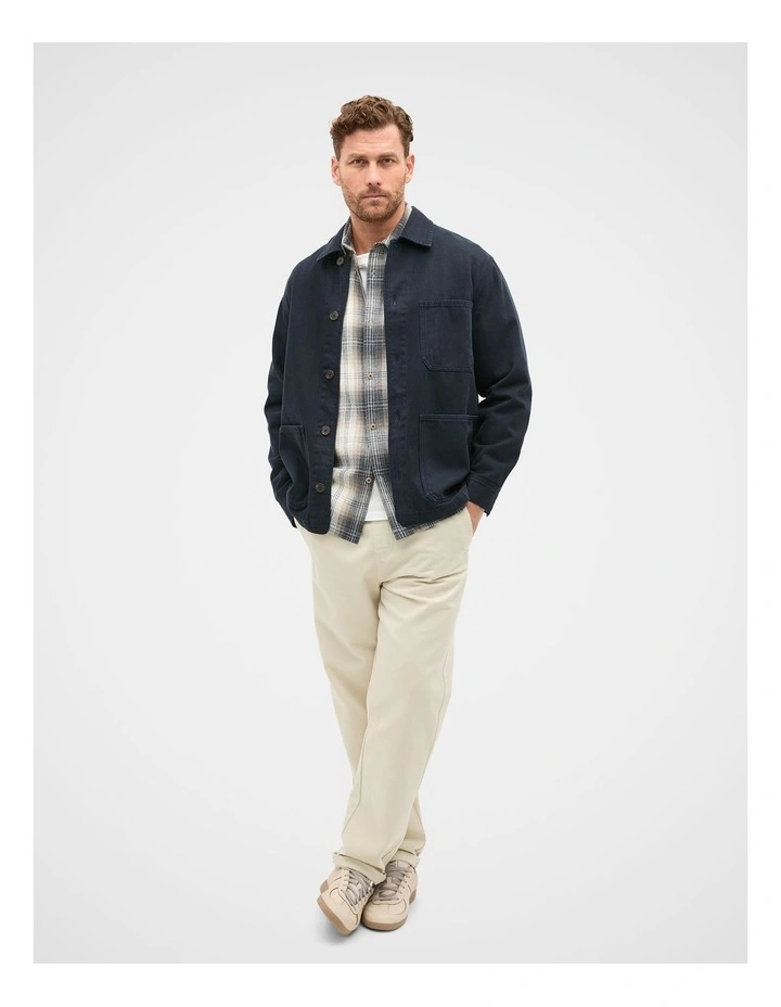 Twill Worker Jacket in Blue image 4