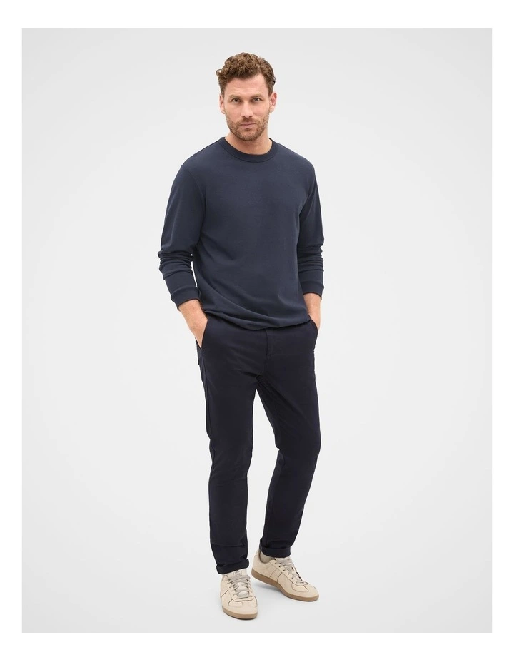 Long Sleeve Crew Neck Tee in Blue image 1