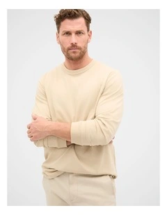 Long Sleeve Crew Neck Tee in Cream