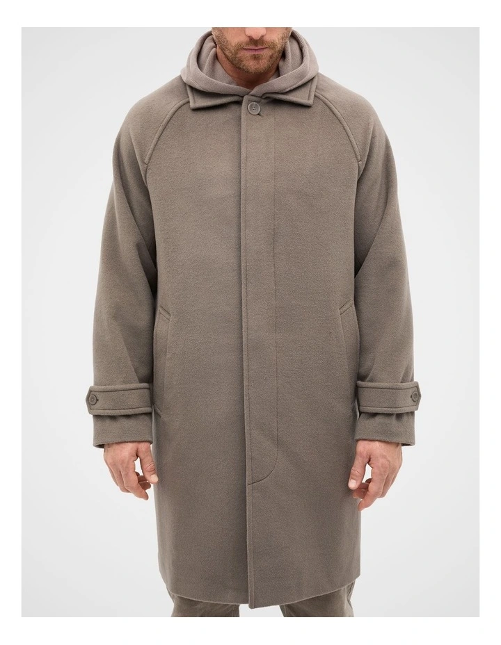 Wool Blend Coat in Brown image 4