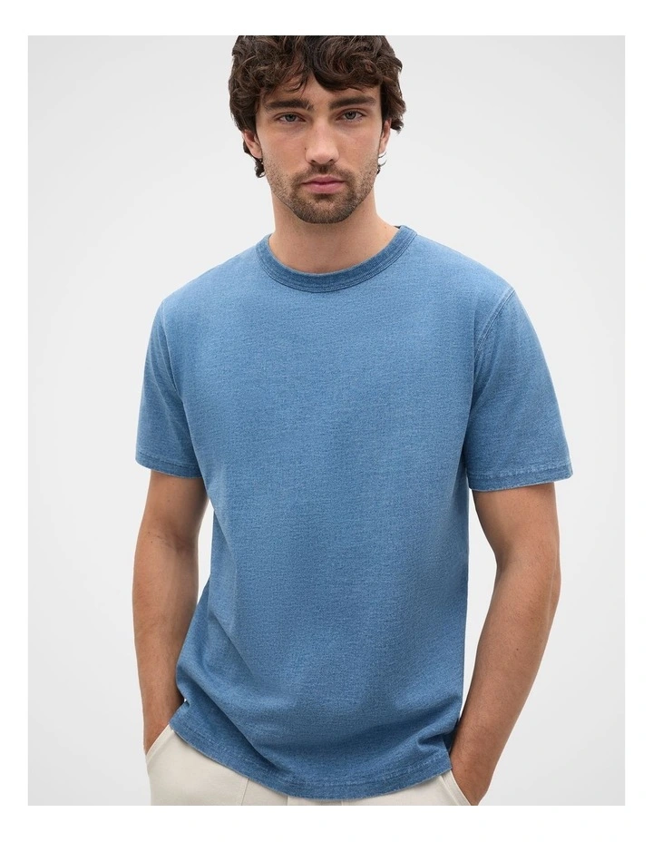 Indigo Crew Tee in Indigo image 1