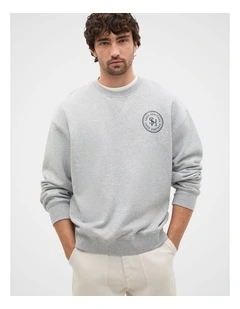 Logo Sweatshirt in Mid Grey Marle