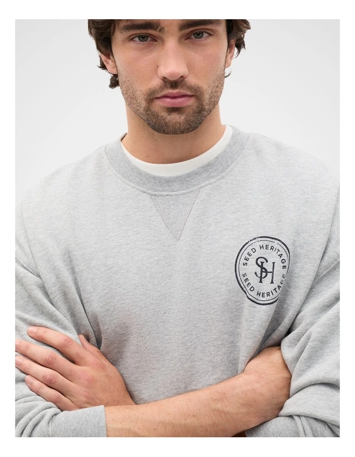 Logo Sweatshirt in Mid Grey Marle image 3