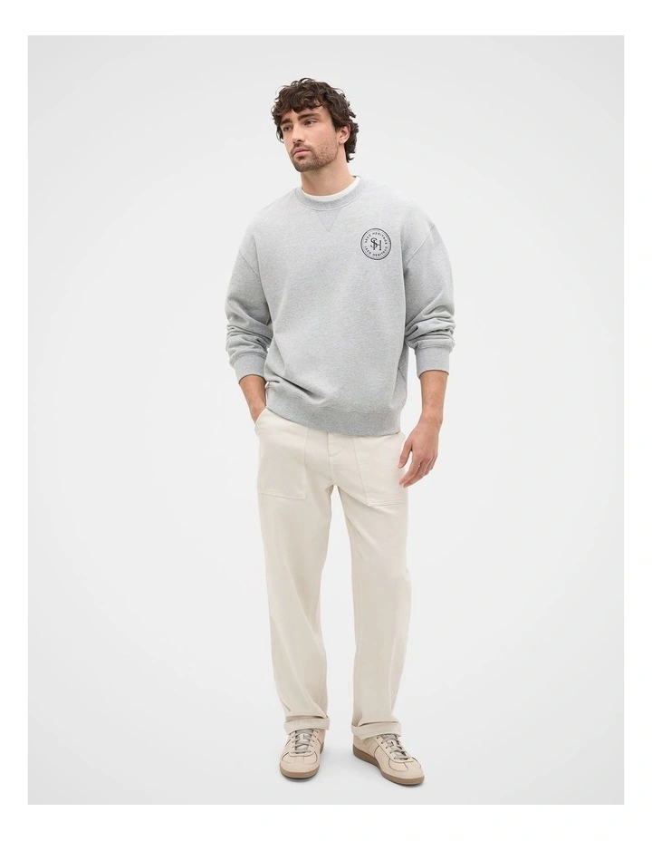 Logo Sweatshirt in Mid Grey Marle image 4