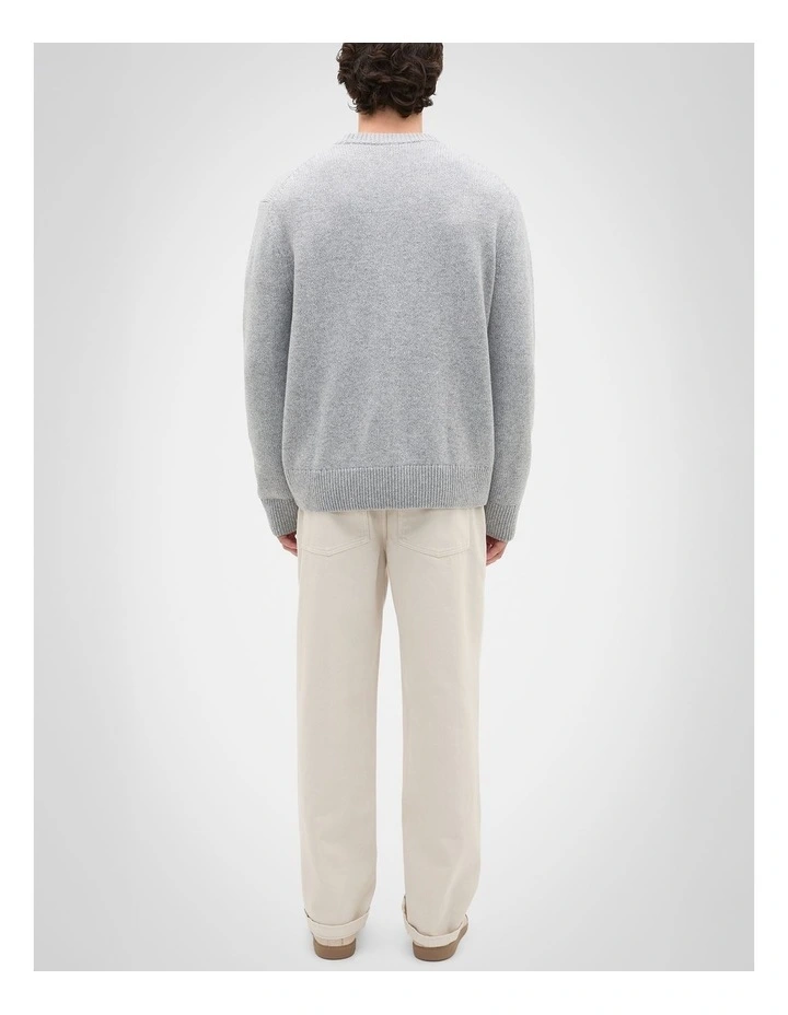 Wool Crew Sweater in Mid Grey Marle image 2