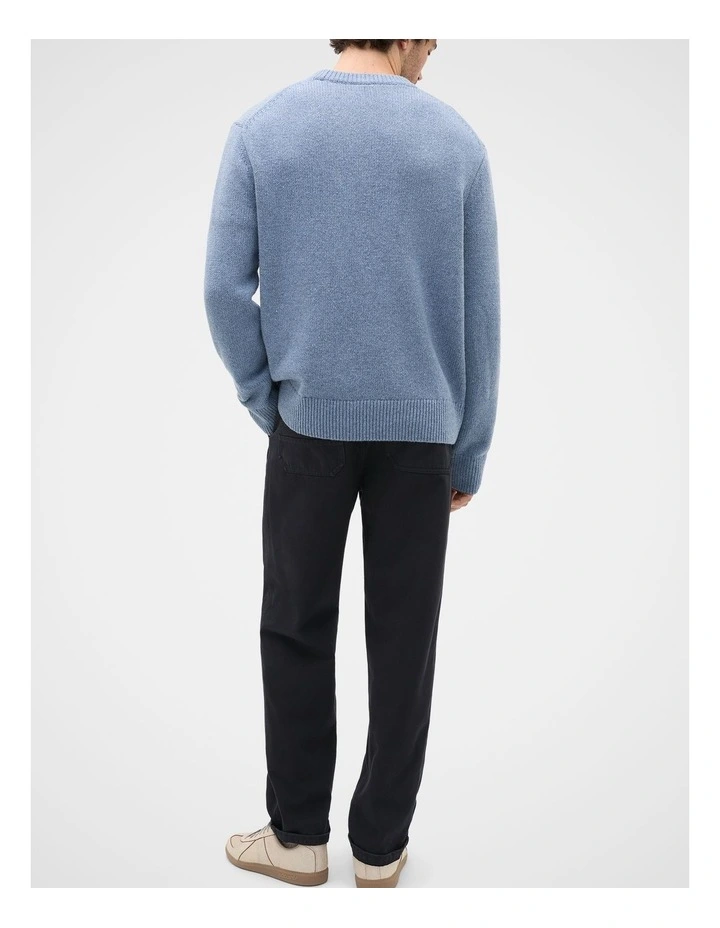 Wool Crew Sweatshirt in Harbour Blue image 2