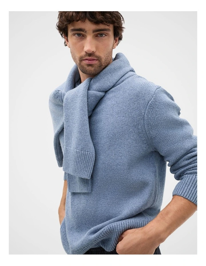 Wool Crew Sweatshirt in Harbour Blue image 4