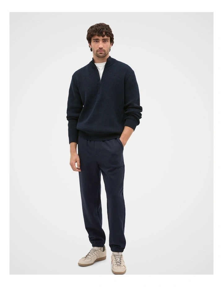 1/4 Zip Knit in Midnight Blue image 2