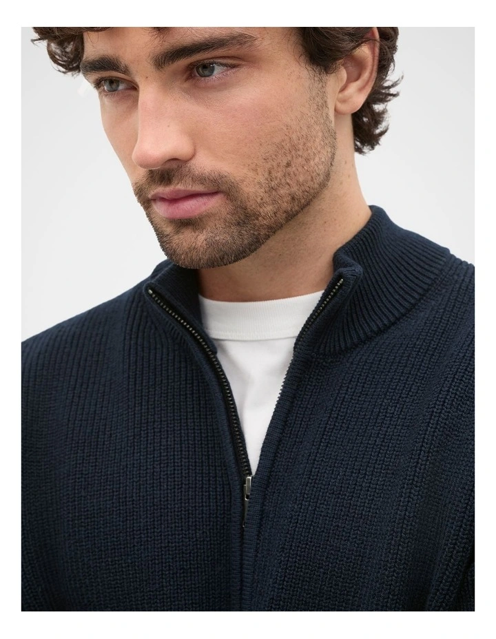 1/4 Zip Knit in Midnight Blue image 3
