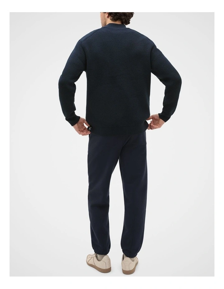 1/4 Zip Knit in Midnight Blue image 4