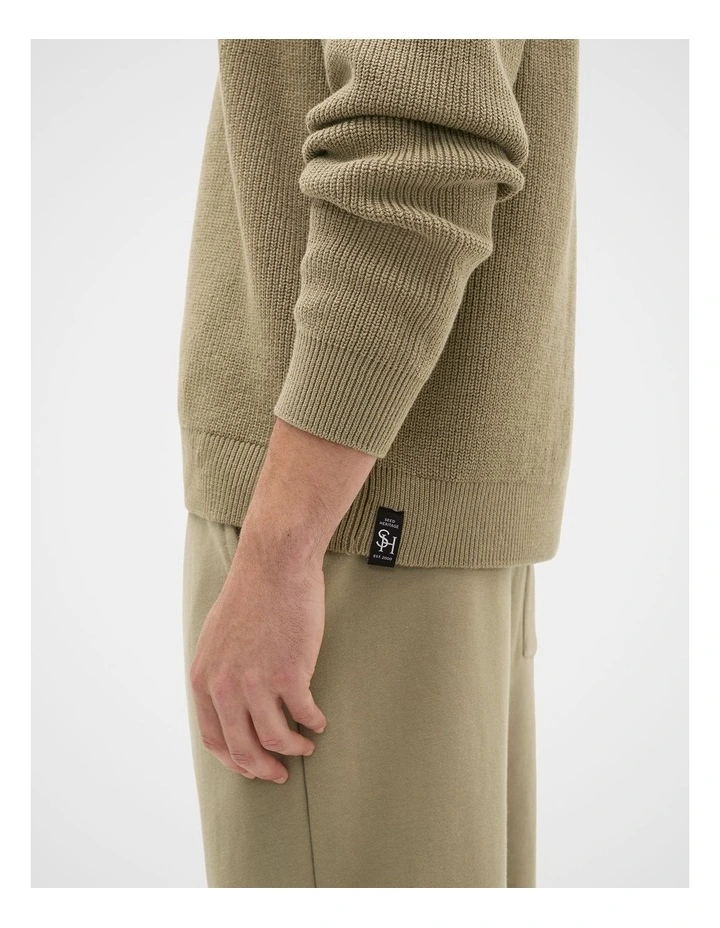 1/4 Zip Knit in Putty image 2