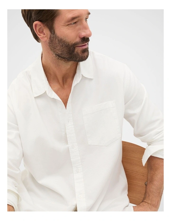 Drapey Twill Shirt in Off White image 1
