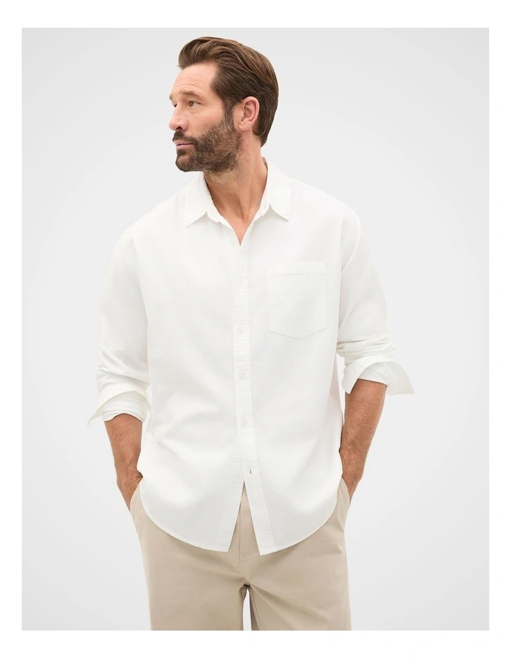 Drapey Twill Shirt in Off White image 2