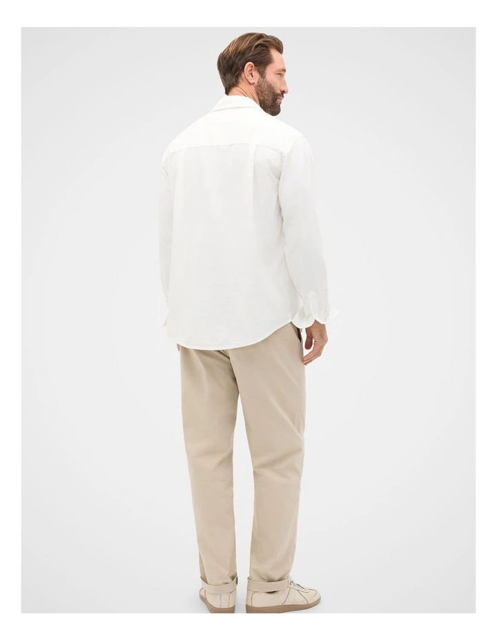 Drapey Twill Shirt in Off White image 4