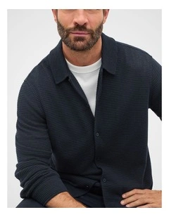 Textured Shirt in Midnight Blue