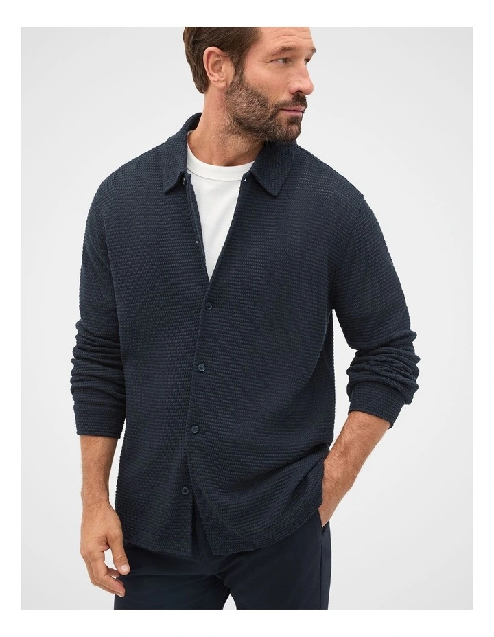 Textured Shirt in Midnight Blue image 2