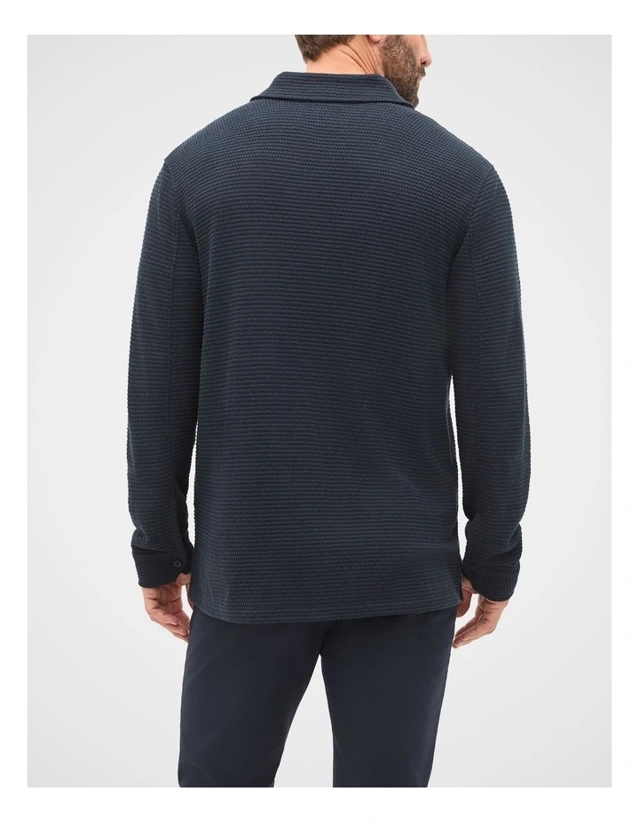 Textured Shirt in Midnight Blue image 4