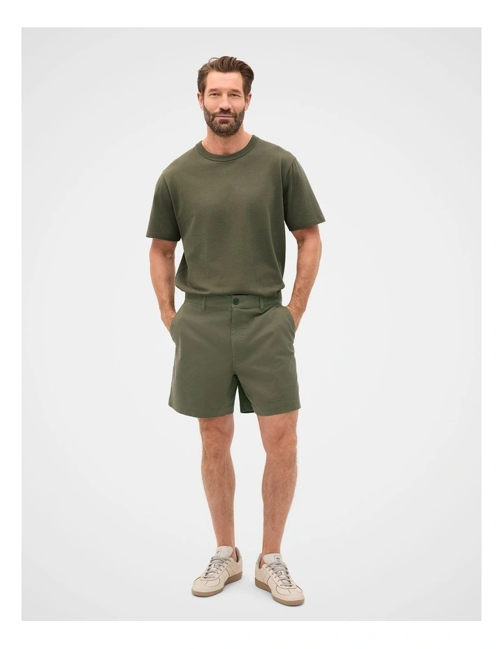 Chino Short in Burnt Olive image 4