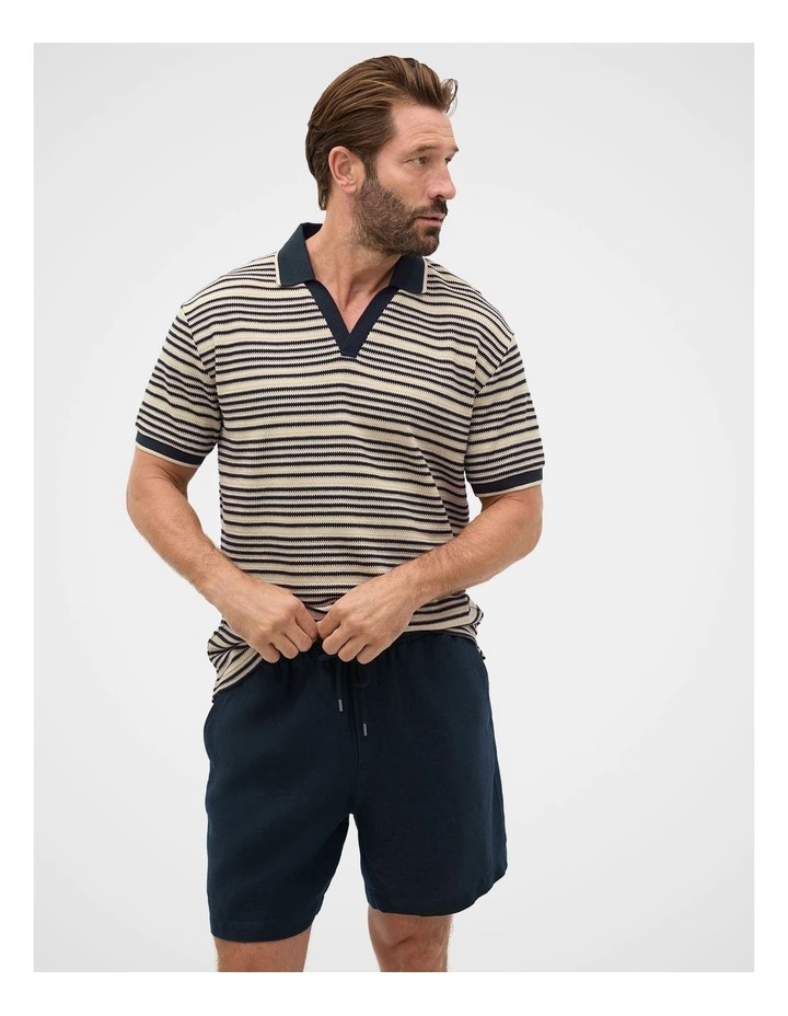 Stripe V Neck Polo image 1