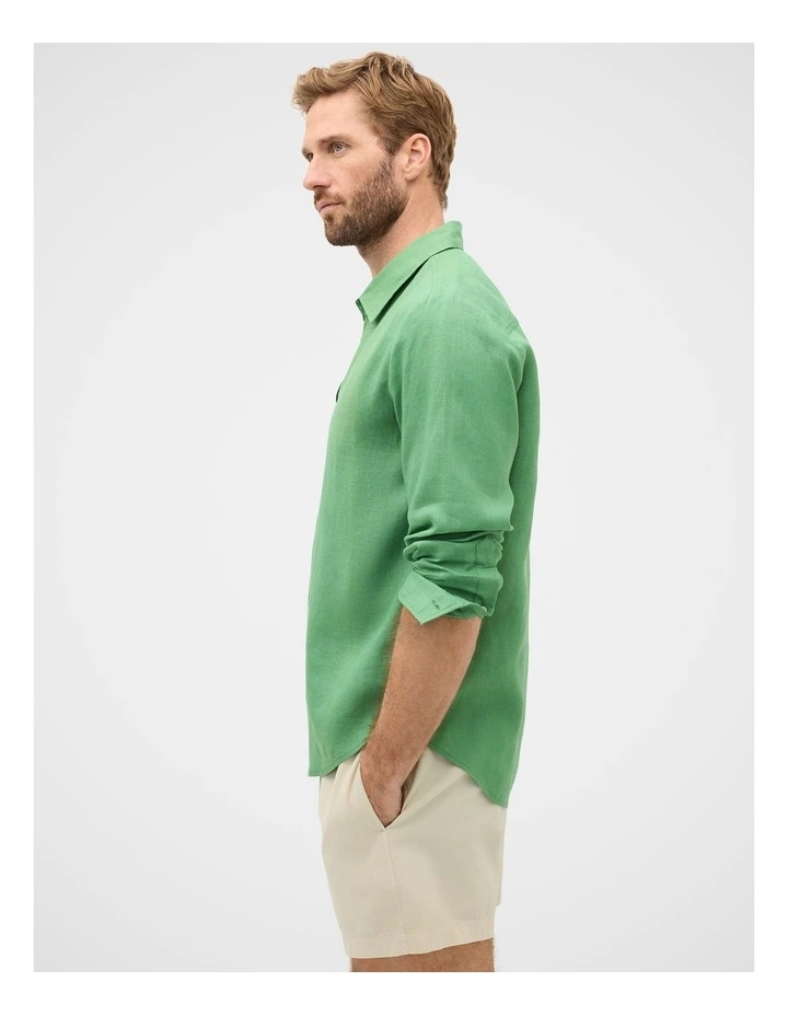 L/S Linen Shirt in Seagrass image 3