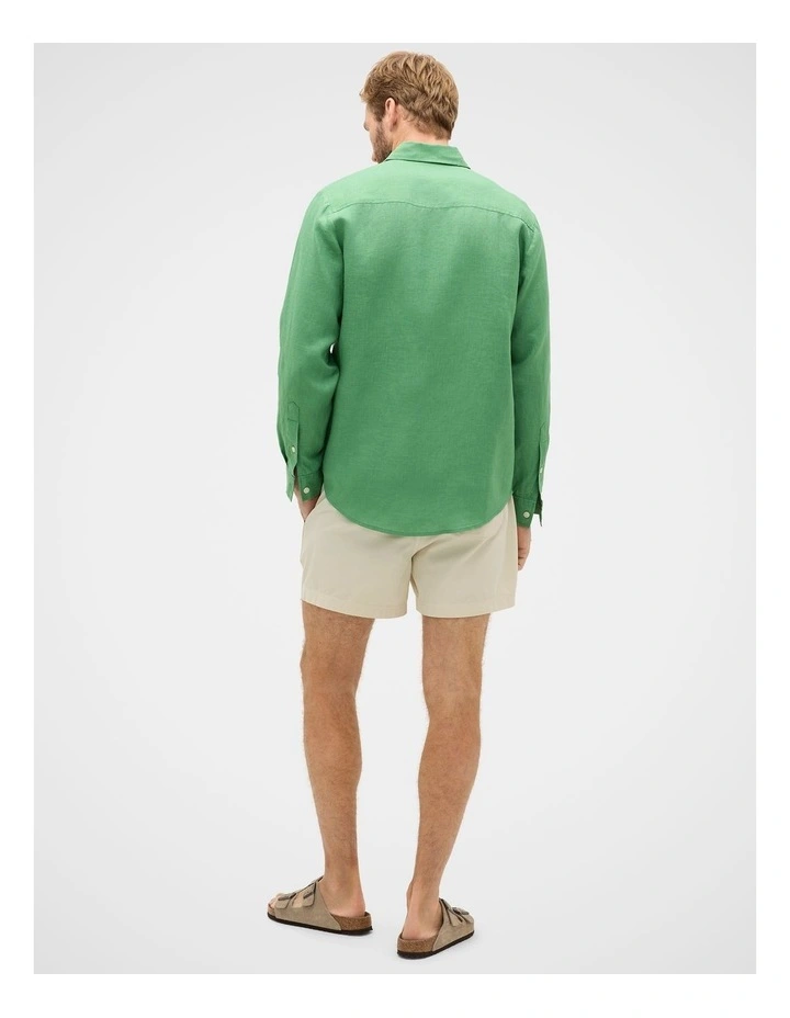 L/S Linen Shirt in Seagrass image 4