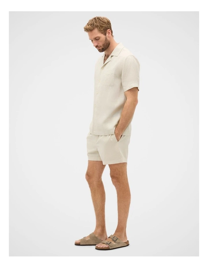 Camp Collar Linen Shirt in Oyster image 2