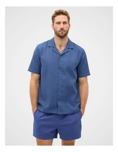 Short Sleeve Self Check Shirt in