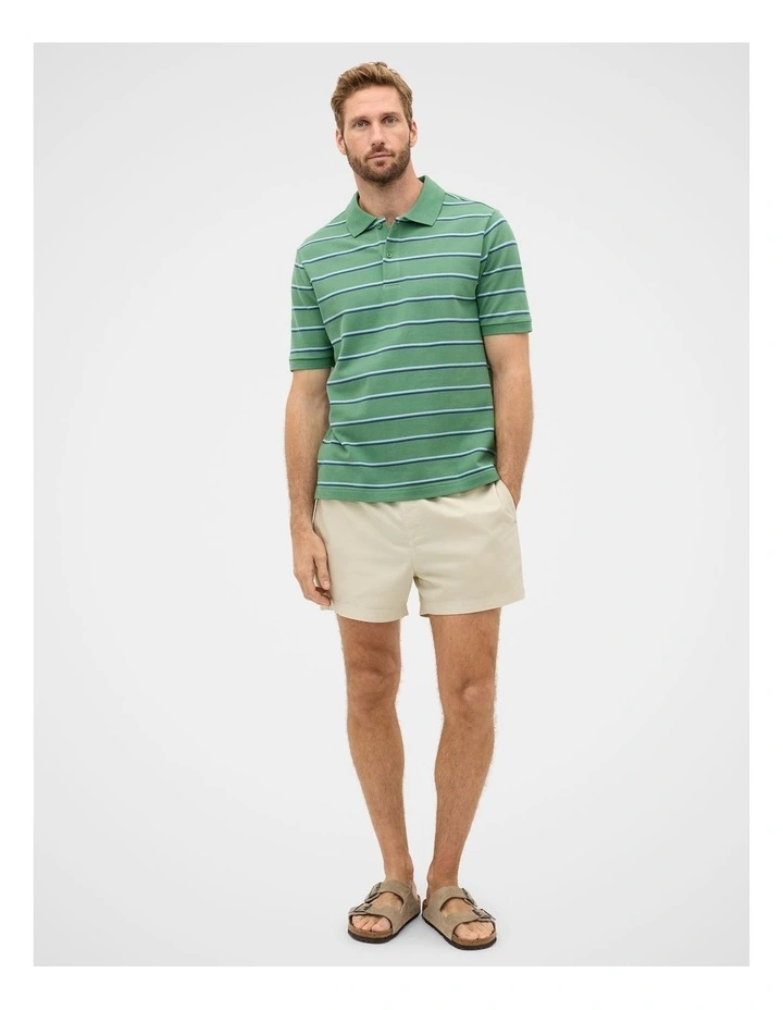 Stripe Pique Polo in Seagrass Stripe image 1