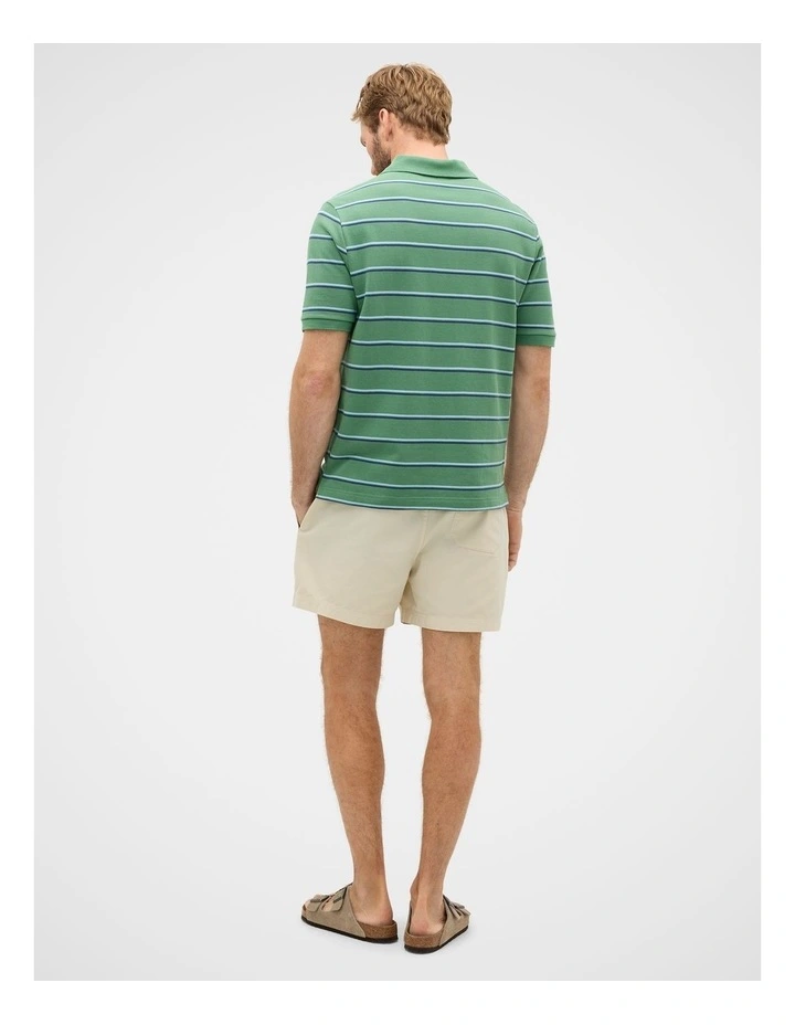 Stripe Pique Polo in Seagrass Stripe image 4