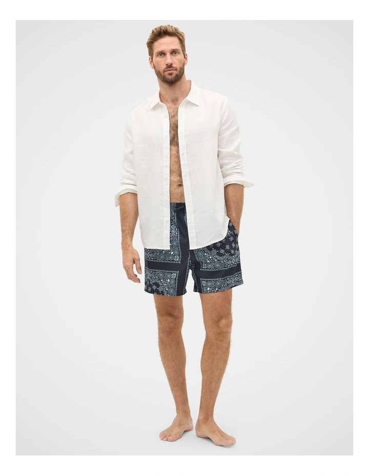 Bandana Print Swim Short in Midnight Blue image 1