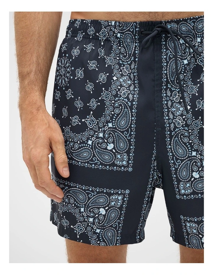 Bandana Print Swim Short in Midnight Blue image 2
