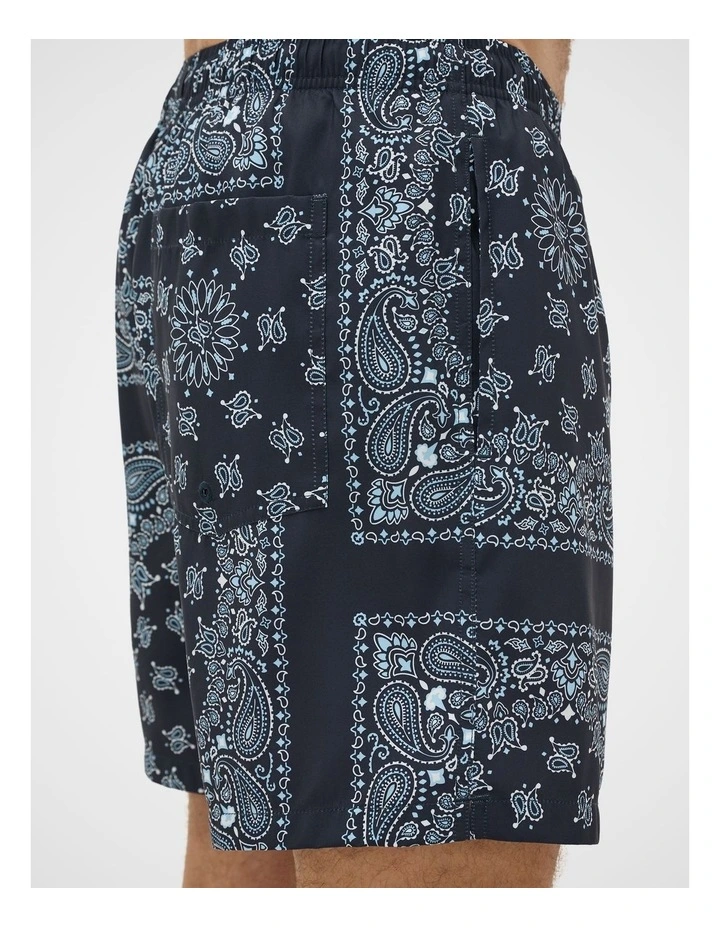 Bandana Print Swim Short in Midnight Blue image 3