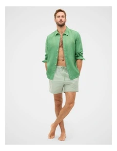 Seersucker Stripe Swim Short in Seagrass Stripe