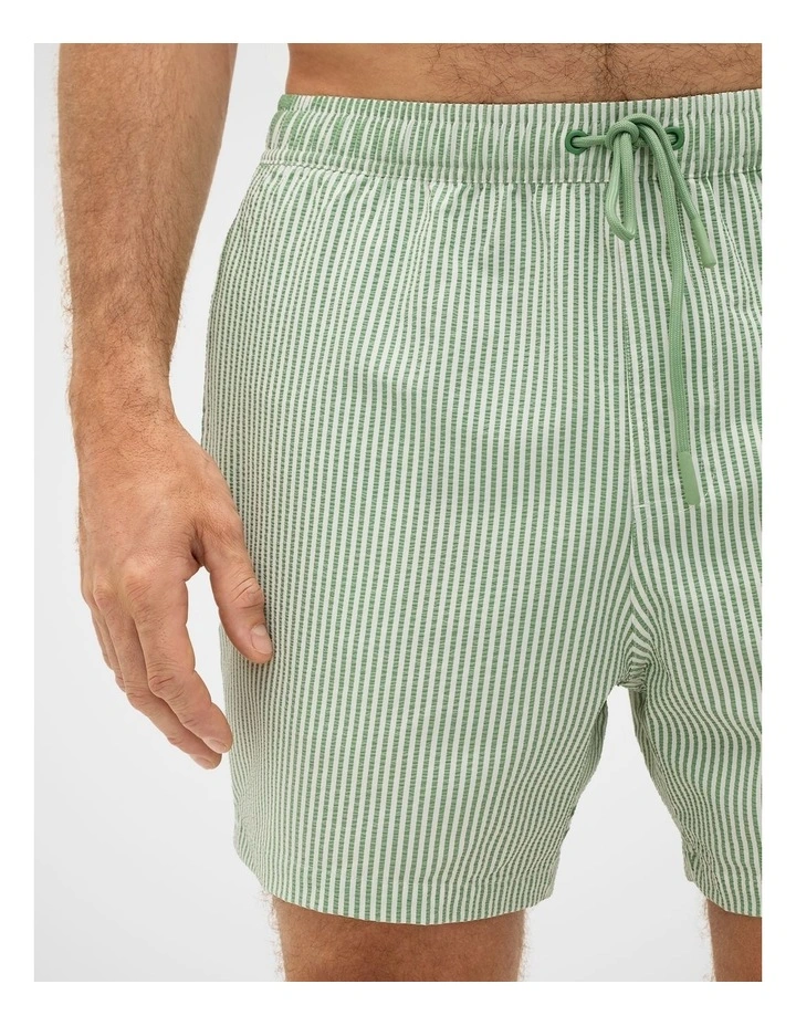 Seersucker Stripe Swim Short in Seagrass Stripe image 2