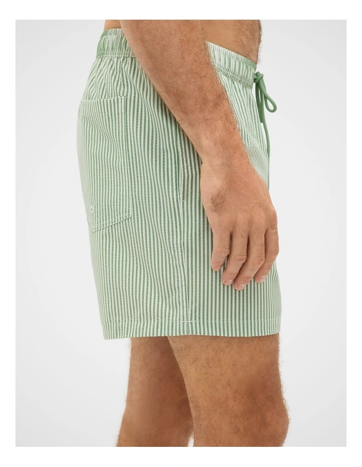 Seersucker Stripe Swim Short in Seagrass Stripe image 3