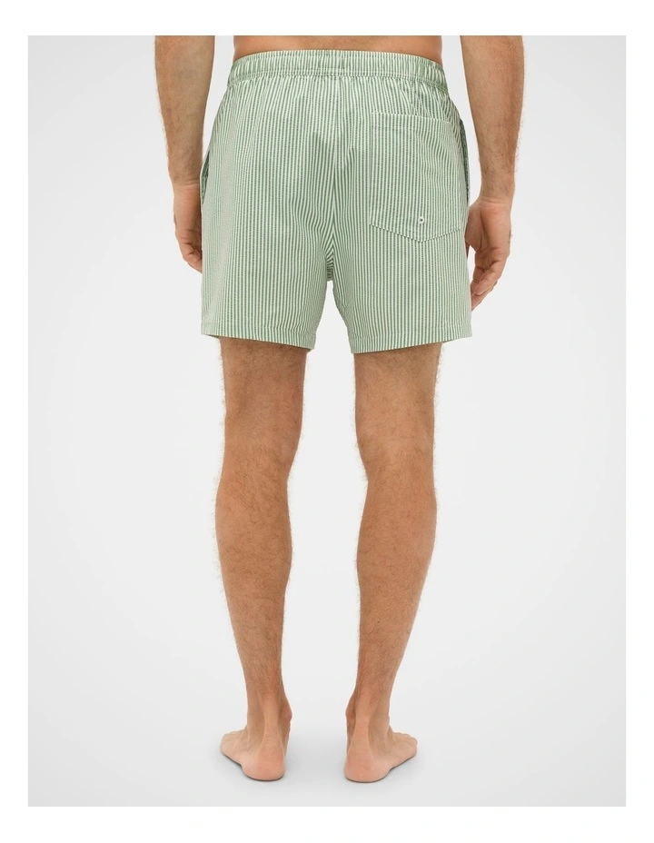 Seersucker Stripe Swim Short in Seagrass Stripe image 4