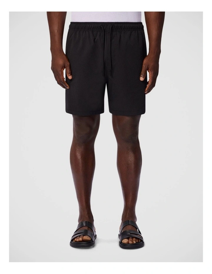 The New Seersucker Swim Short - Black image 1