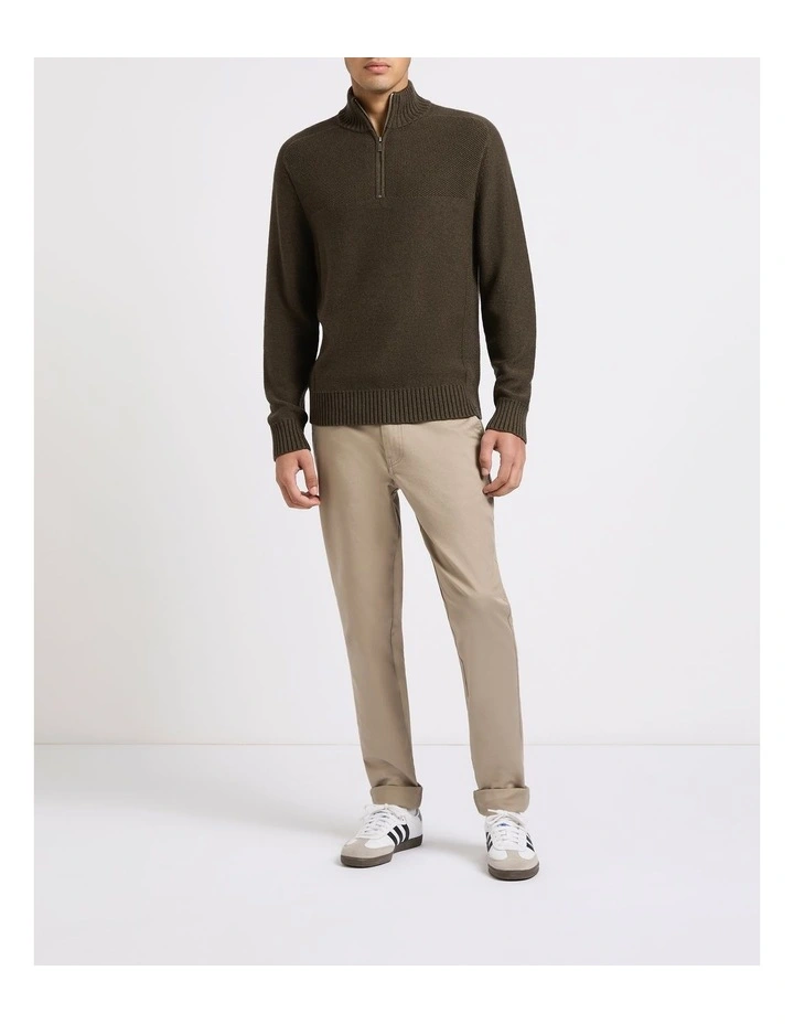Josh 1/4 Zip Knit in Khaki image 4