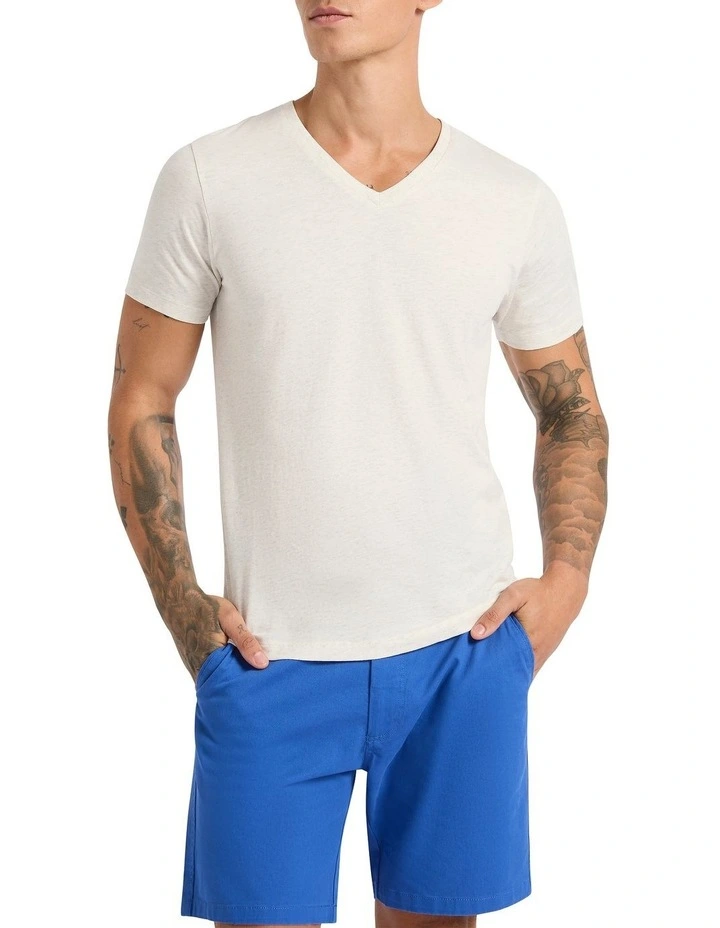 Marle Arnie V Neck in Oatmeal Marle image 2