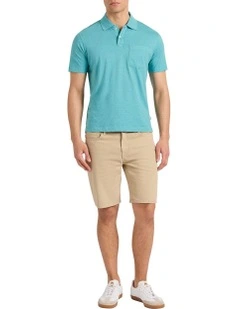 Barnie Cotton Polo in Teal Marle