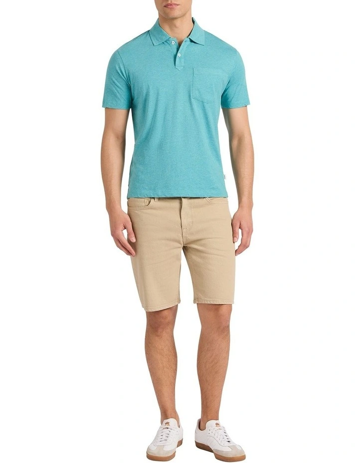 Barnie Cotton Polo in Teal Marle image 1